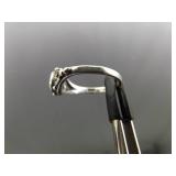 .925 Sterling Silver Inlayed Pearl Ring Size 4