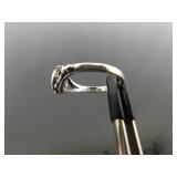 .925 Sterling Silver Inlayed Pearl Ring Size 4