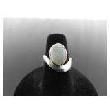 .925 Sterling Silver Inlayed Mother of Pearl Ring Size 6