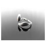 .925 Sterling Silver Inlayed Mother of Pearl Ring Size 6