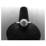 .925 Sterling Silver Zirconia Solitaire Ring Size 9.25