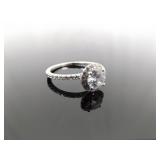 .925 Sterling Silver Zirconia Solitaire Ring Size 9.25