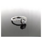 .925 Sterling Silver Zirconia Solitaire Ring Size 9.25