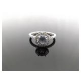 .925 Sterling Silver Zirconia Solitaire Ring Size 9.25