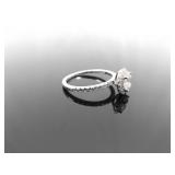 .925 Sterling Silver Zirconia Solitaire Ring Size 9.25