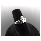 .925 Sterling Silver Irish Claddagh Ring Size 6.75