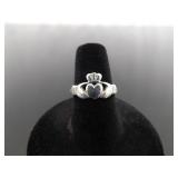.925 Sterling Silver Irish Claddagh Ring Size 6.75