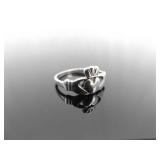 .925 Sterling Silver Irish Claddagh Ring Size 6.75