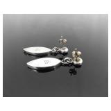 .925 Sterling Silver Multi Colored Inlayed Stone Hopi Dangle Hook Earrings