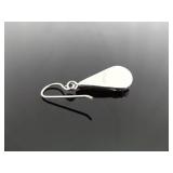 .925 Sterling Silver Multi Colored Inlayed Stone Hopi Dangle Hook Earrings