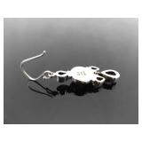 .925 Sterling Silver Peridot, Moonstone, and Amethyst Dangle Hook Earrings