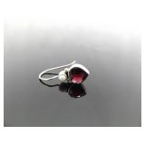 .925 Sterling Silver Silpada Garnet and Pearl Hook Earrings