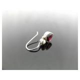 .925 Sterling Silver Silpada Garnet and Pearl Hook Earrings