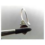 .925 Sterling Silver Silpada Garnet and Pearl Hook Earrings