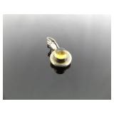 .925 Sterling Silver Citrine Cabochon Dangle Hook Earrings