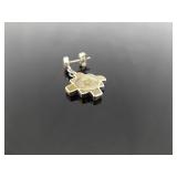 .925 Sterling Silver Inlayed Mother of Pearl Peruvian Chakana Dangle Post Earrings