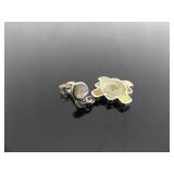 .925 Sterling Silver Inlayed Mother of Pearl Peruvian Chakana Dangle Post Earrings