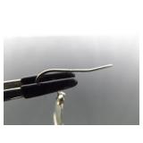 .925 Sterling Silver Artist Signed Copper Shield Dangle Hook Earrings