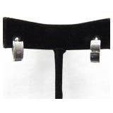 .925 Sterling Silver Dual Personality Diamond Hinged Post Earrings