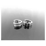 .925 Sterling Silver Dual Personality Diamond Hinged Post Earrings