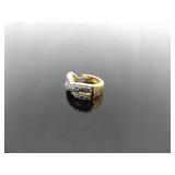 .925 Sterling Silver Diamond Accented Vermeil Hinged Post Earrings