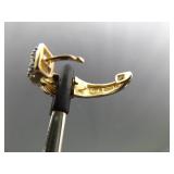 .925 Sterling Silver Diamond Accented Vermeil Hinged Post Earrings