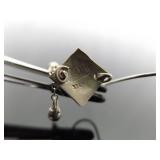 .925 Sterling Silver Diamond Accented Designed Hematite Dangle Hook Earrings