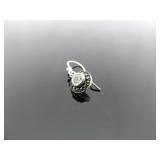 .925 Sterling Silver Art Nouveau Solitaire Dangle Hook Earrings