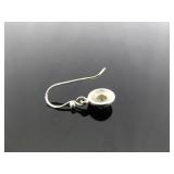 .925 Sterling Silver Art Nouveau Solitaire Dangle Hook Earrings