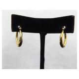 .925 Sterling Silver Vermeil Hoop Hinged Latch Earrings
