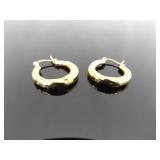 .925 Sterling Silver Vermeil Hoop Hinged Latch Earrings