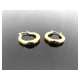 .925 Sterling Silver Vermeil Hoop Hinged Latch Earrings