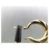 .925 Sterling Silver Vermeil Hoop Hinged Latch Earrings