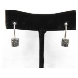 .925 Sterling Silver Art Nouveau Hook Earrings
