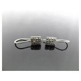 .925 Sterling Silver Art Nouveau Hook Earrings