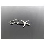 .925 Sterling Silver Starfish Dangle Hook Earrings