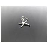 .925 Sterling Silver Starfish Dangle Hook Earrings