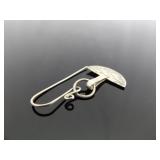 .925 Sterling Silver Half Moon River Waves Dangle Hook Earrings