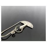 .925 Sterling Silver Half Moon River Waves Dangle Hook Earrings