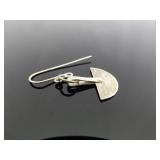 .925 Sterling Silver Half Moon River Waves Dangle Hook Earrings