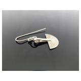 .925 Sterling Silver Half Moon River Waves Dangle Hook Earrings