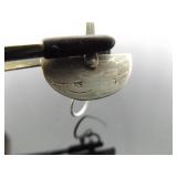 .925 Sterling Silver Half Moon River Waves Dangle Hook Earrings