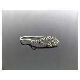 .925 Sterling Silver Art Nouveau Dangle Hook Earrings