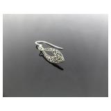 .925 Sterling Silver Art Nouveau Dangle Hook Earrings