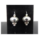 .925 Sterling Silver Designed Hook Earrings