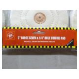 9 PTC 6" Loose Sewn 1/4" Hole Buffing Pads