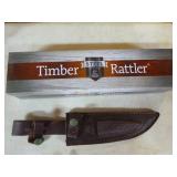 2 Timber Rattler Hunting Knives and Sheathes