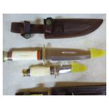 2 Timber Rattler Hunting Knives and Sheathes