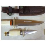 2 Timber Rattler Hunting Knives and Sheathes