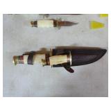 2 Timber Rattler Hunting Knives and Sheathes